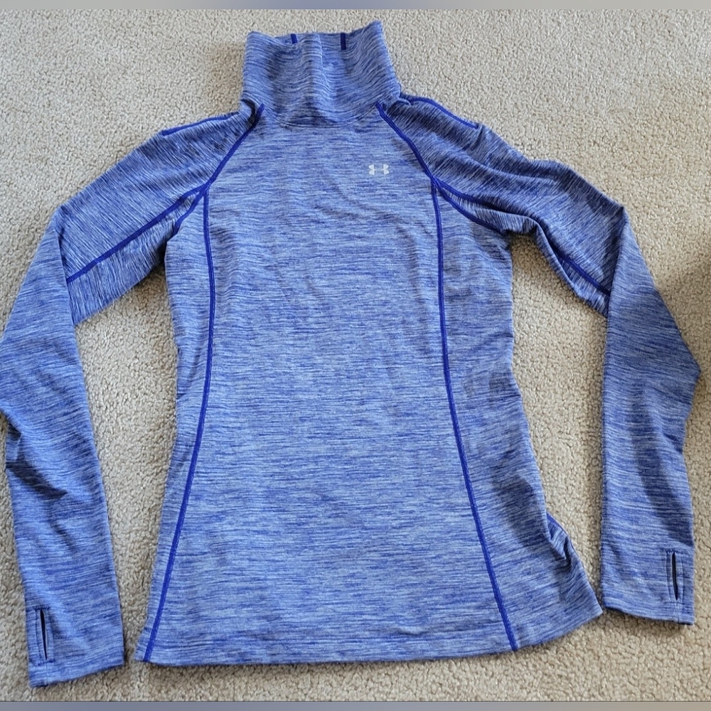 Under Armour Long Sleeve Compression Shirt Womens Small purple/blue Turtle Neck